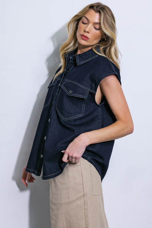 lets-just-relax-denim-top Flying Tomato-Sophia's Style-5